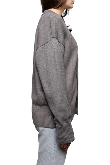 AMI Paris Ami de Coeur Oversize Cardigan Grey