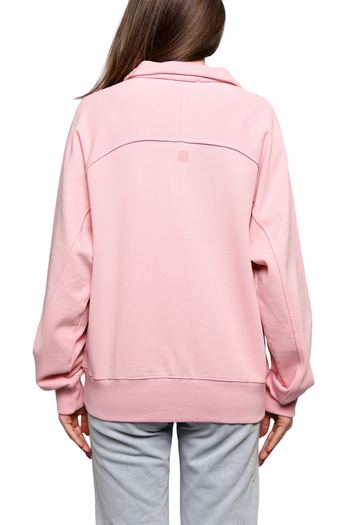 AMI Paris Ami de Coeur Half-zip Sweatshirt Pale Pink