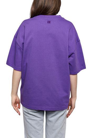 AMI Paris T-Shirt Tonal Small Ads Purple