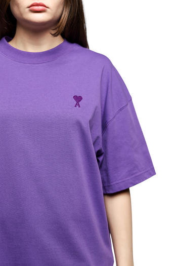 AMI Paris T-Shirt Tonal Small Ads Purple