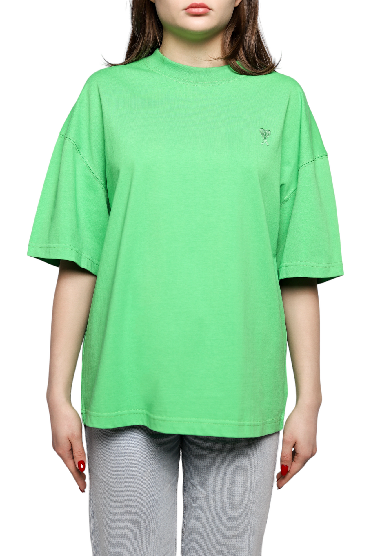 AMI Paris T-Shirt Tonal Small Ads Green