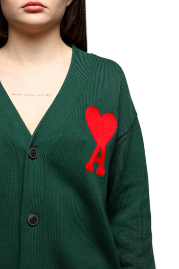 AMI Paris Ami de Coeur Cardigan Green