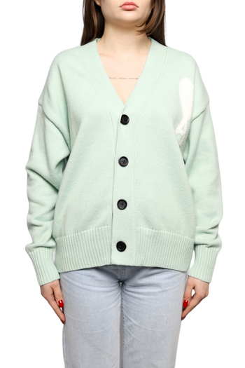 AMI Paris Ami de Coeur Cardigan Mint