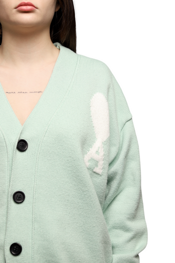 AMI Paris Ami de Coeur Cardigan Mint