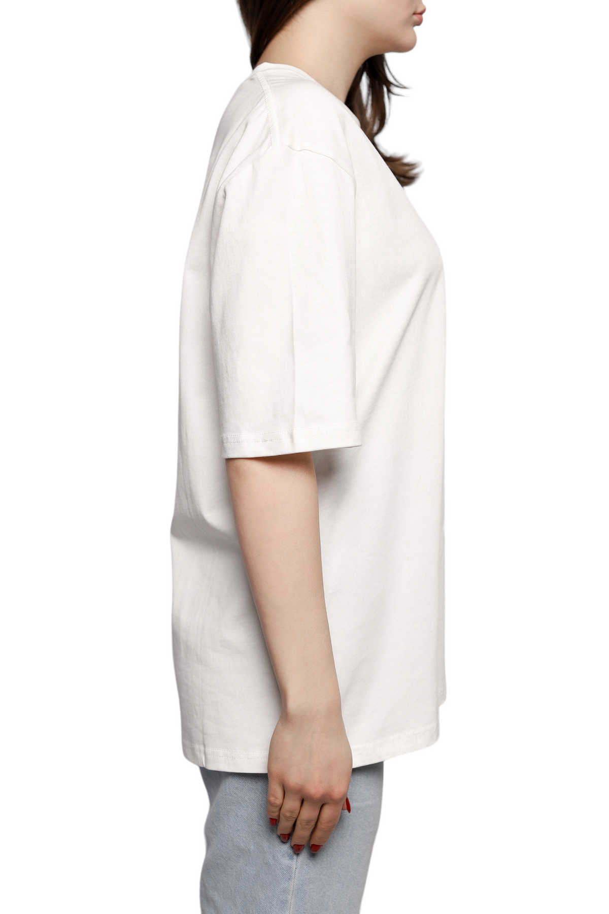 AMI Paris Logo Embroidered Cotton Jersey T-Shirt White
