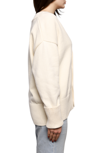 AMI Paris Ami de Coeur Cardigan Beige