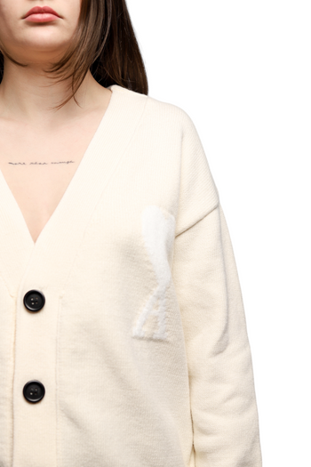AMI Paris Ami de Coeur Cardigan Beige