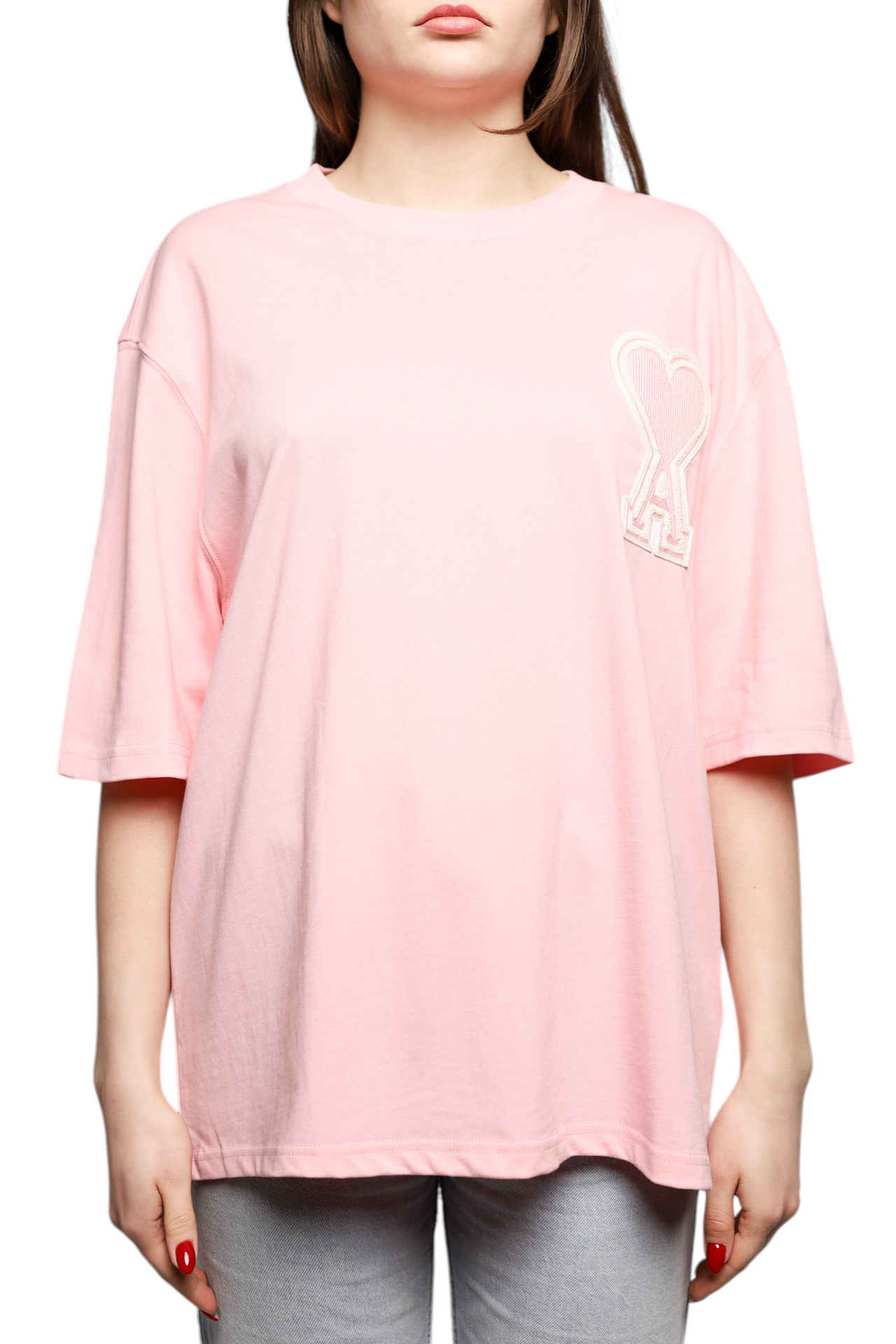 AMI Paris Exclusive Ami De Coeur T-Shirt Pink