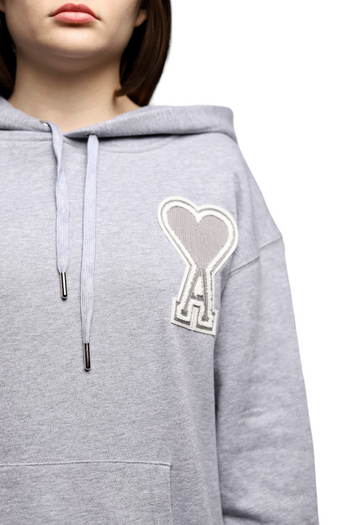 AMI Paris Oversize Ami de Coeur hoodie Grey