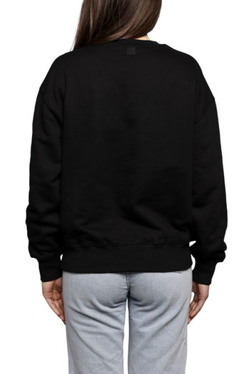 AMI Paris oversize Ami de Coeur patch sweatshirt Black