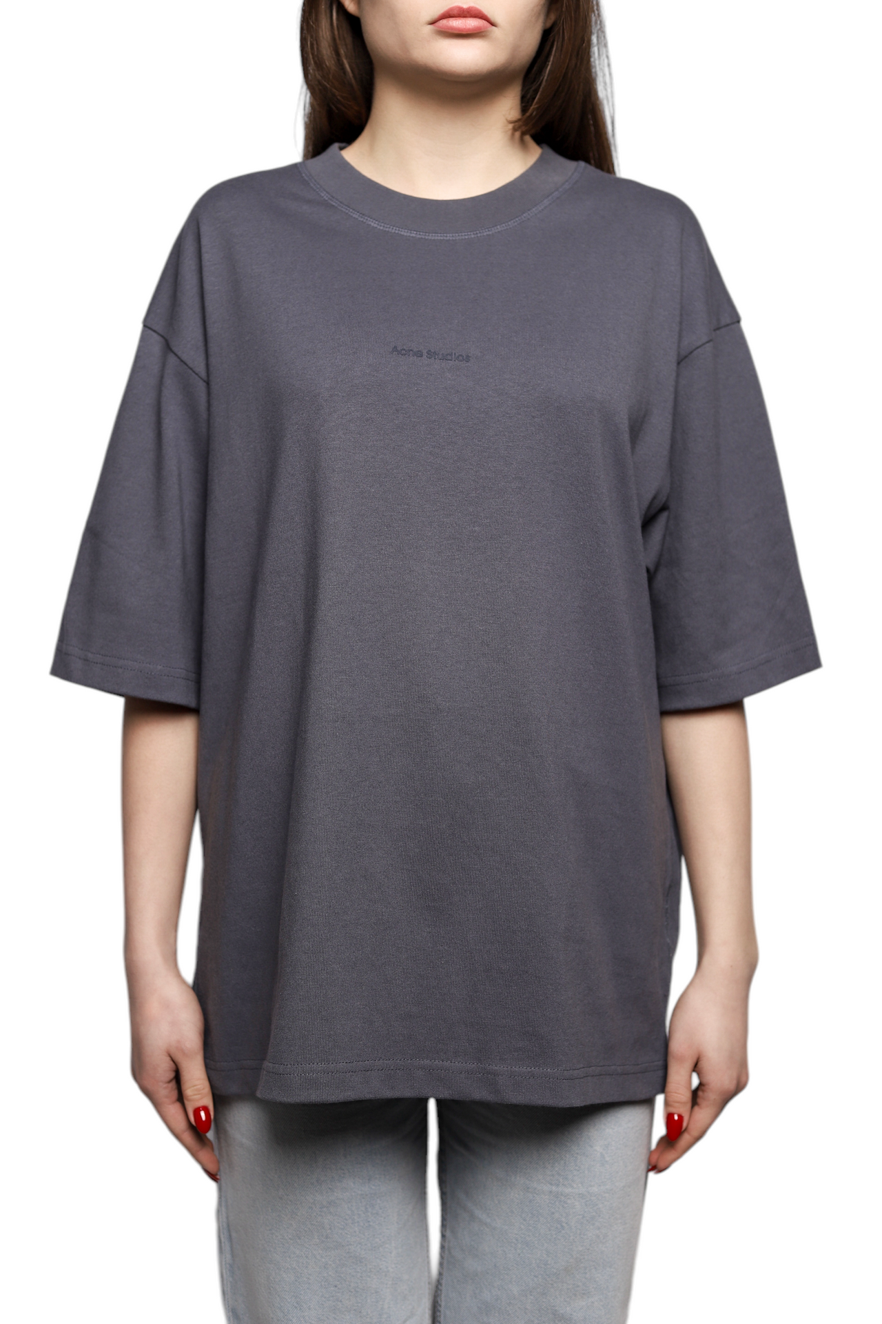 Acne Studios Logo cotton jersey T-shirt Slate Grey