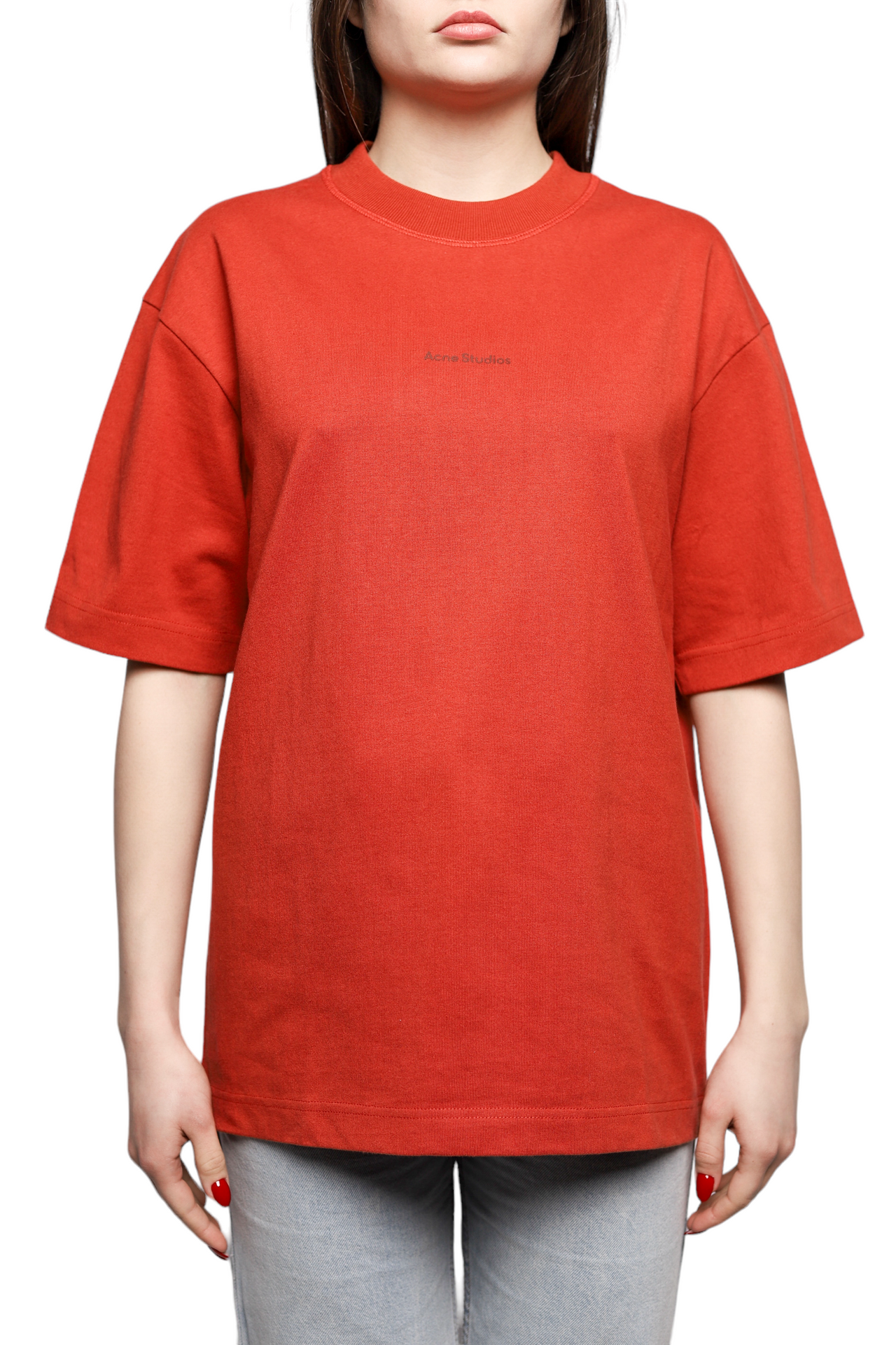 Acne Studios Logo cotton jersey T-shirt Orange