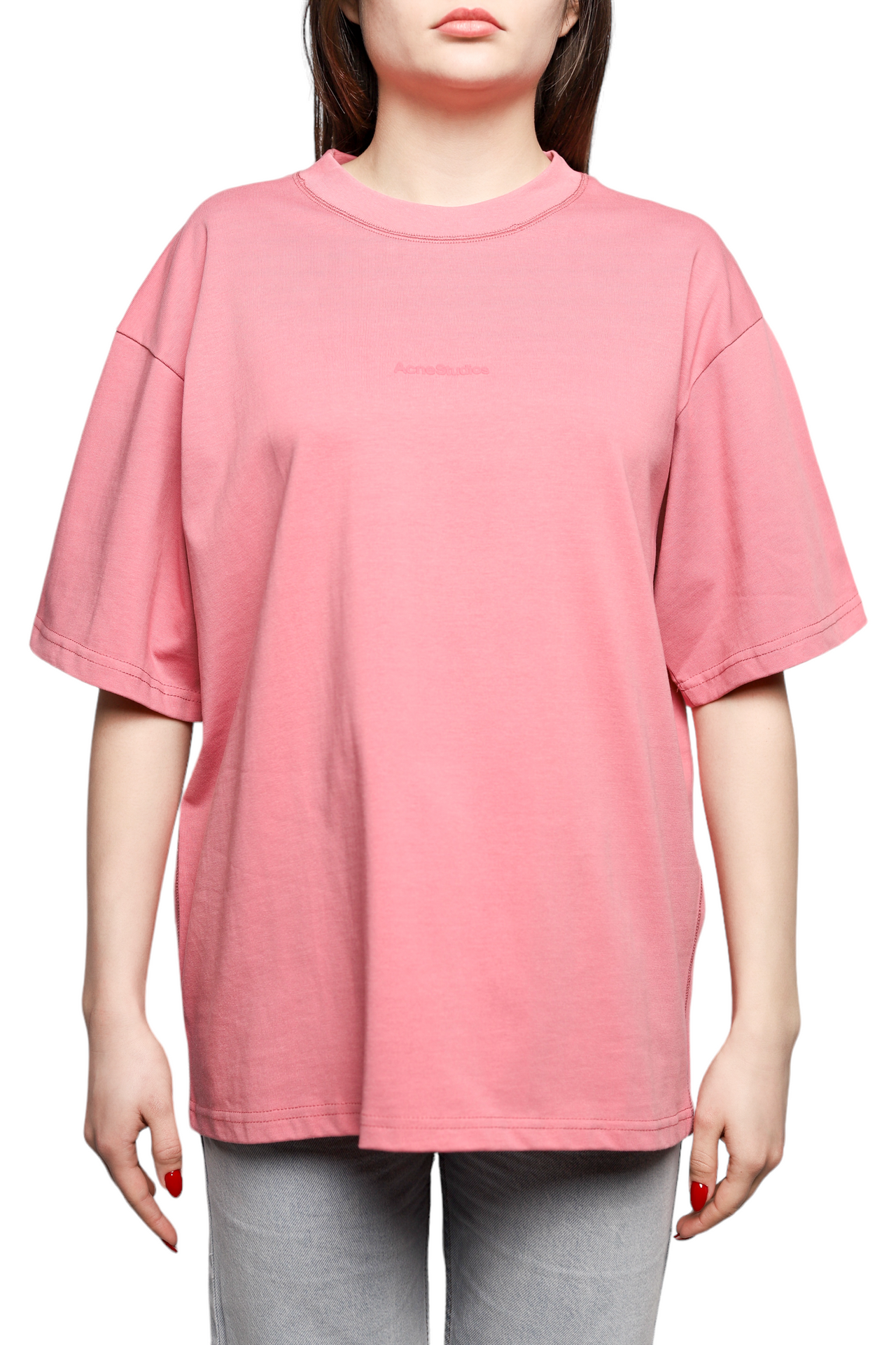 Acne Studios Logo cotton jersey T-shirt Pink
