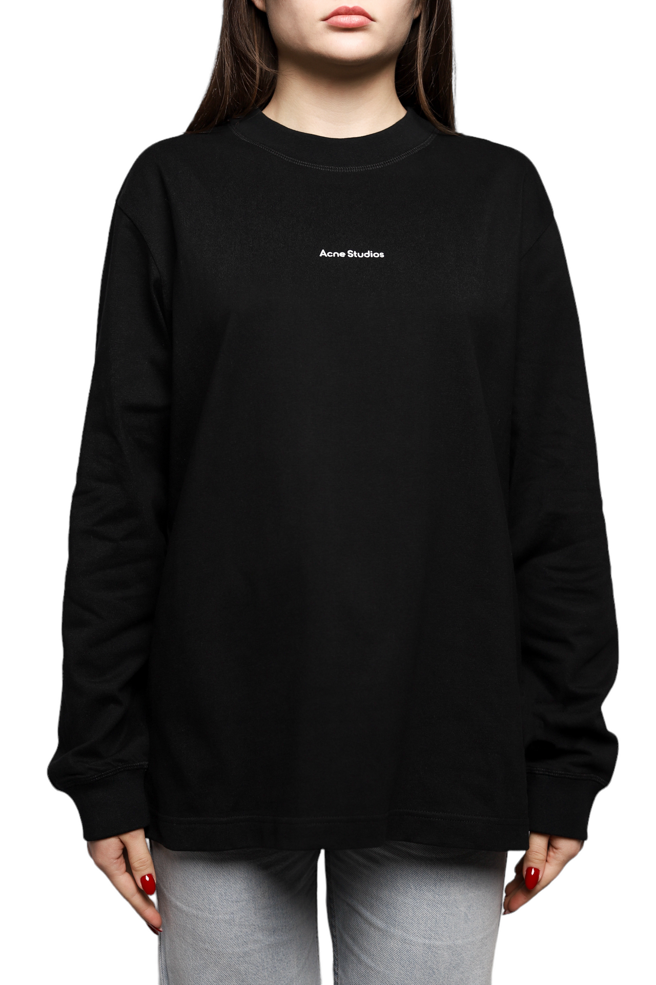 Acne Studios Erwin Long Sleeve Stamp Tee Black