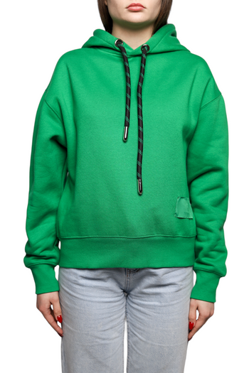 AMI Paris Hoodie Satin Label Green