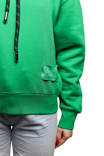 AMI Paris Hoodie Satin Label Green
