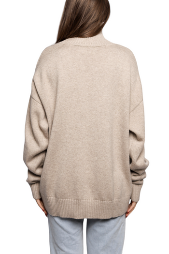AMI Paris Ami de Coeur High-neck Jumper Beige