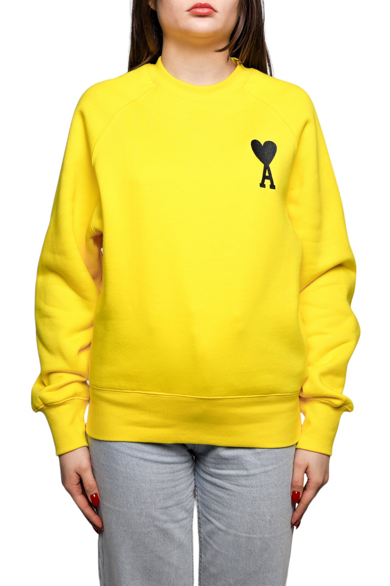 AMI Paris Embroidered Sweatshirt Yellow