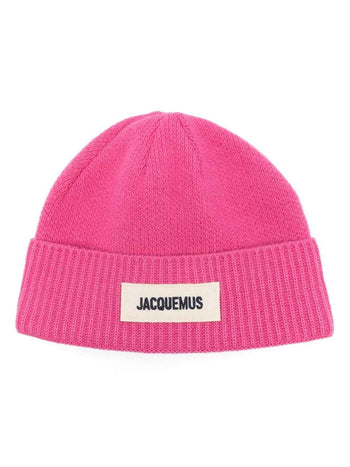 Jacquemus Le Bonnet Grosgrain Logo Beanie Pink