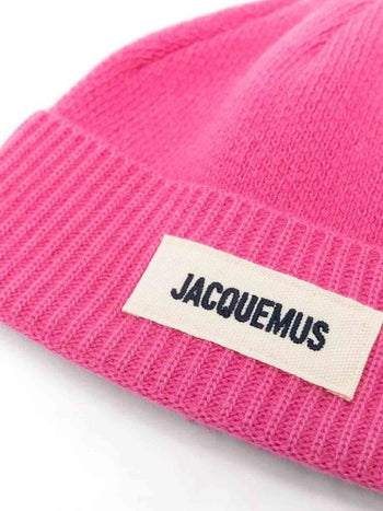 Jacquemus Le Bonnet Grosgrain Logo Beanie Pink