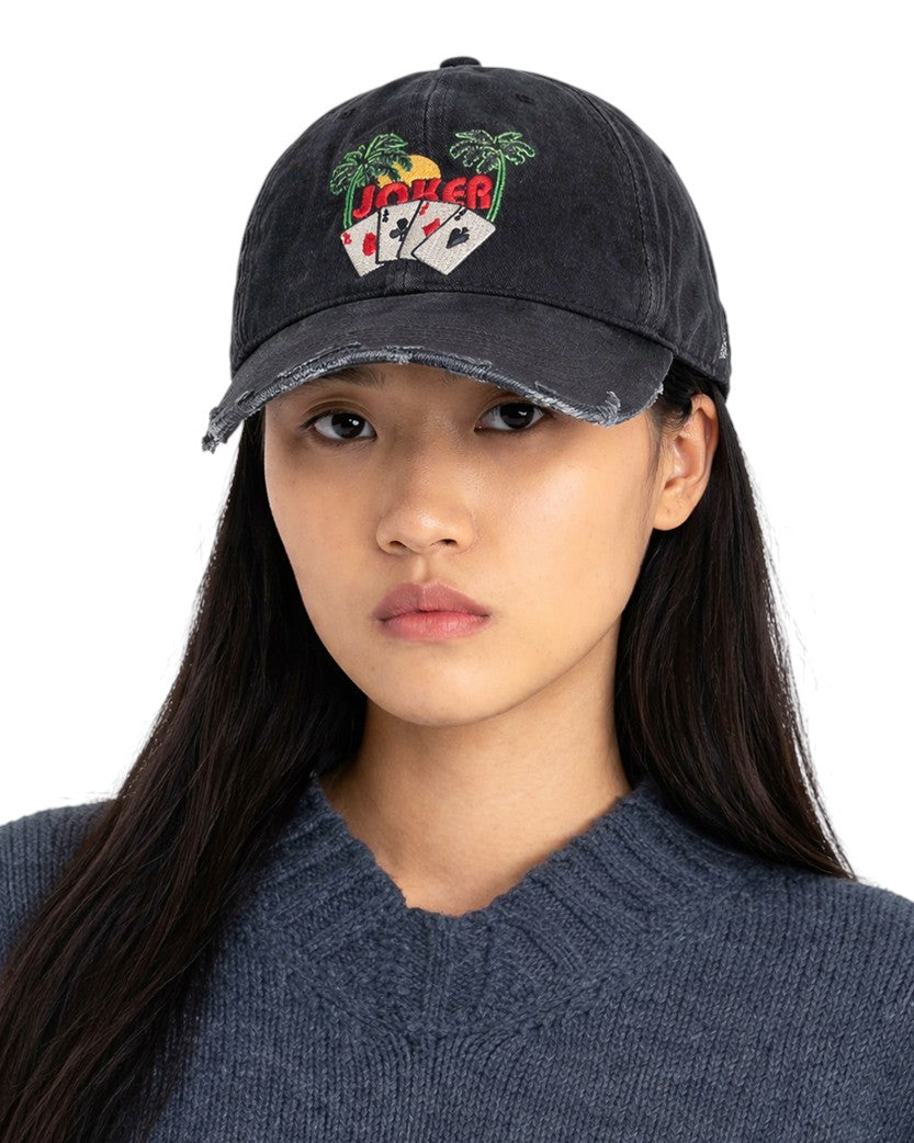 Martine Rose Joker Embroidered Roll Back Cap Black