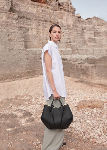 Polene Cyme Large Edition Textured Black