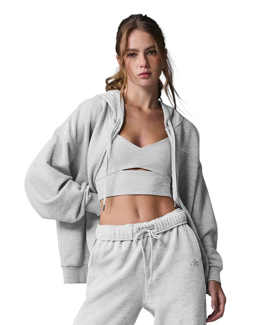 Alo Yoga Accolade Full Zip Hoodie Grey