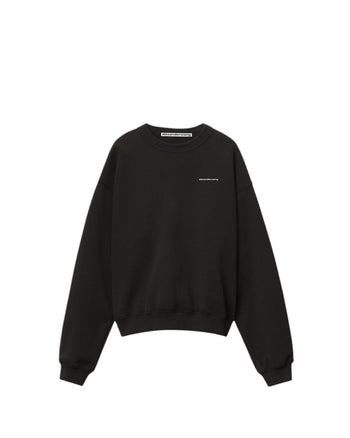 Alexander Wang Crewneck Sweatshirt in Dense Fleece Black