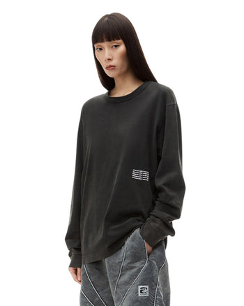Alexander Wang Long-Sleeve Tee In Acid Wash Jersey