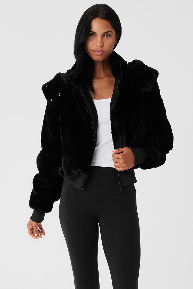 Alo Yoga Faux Fur Foxy Jacket Black