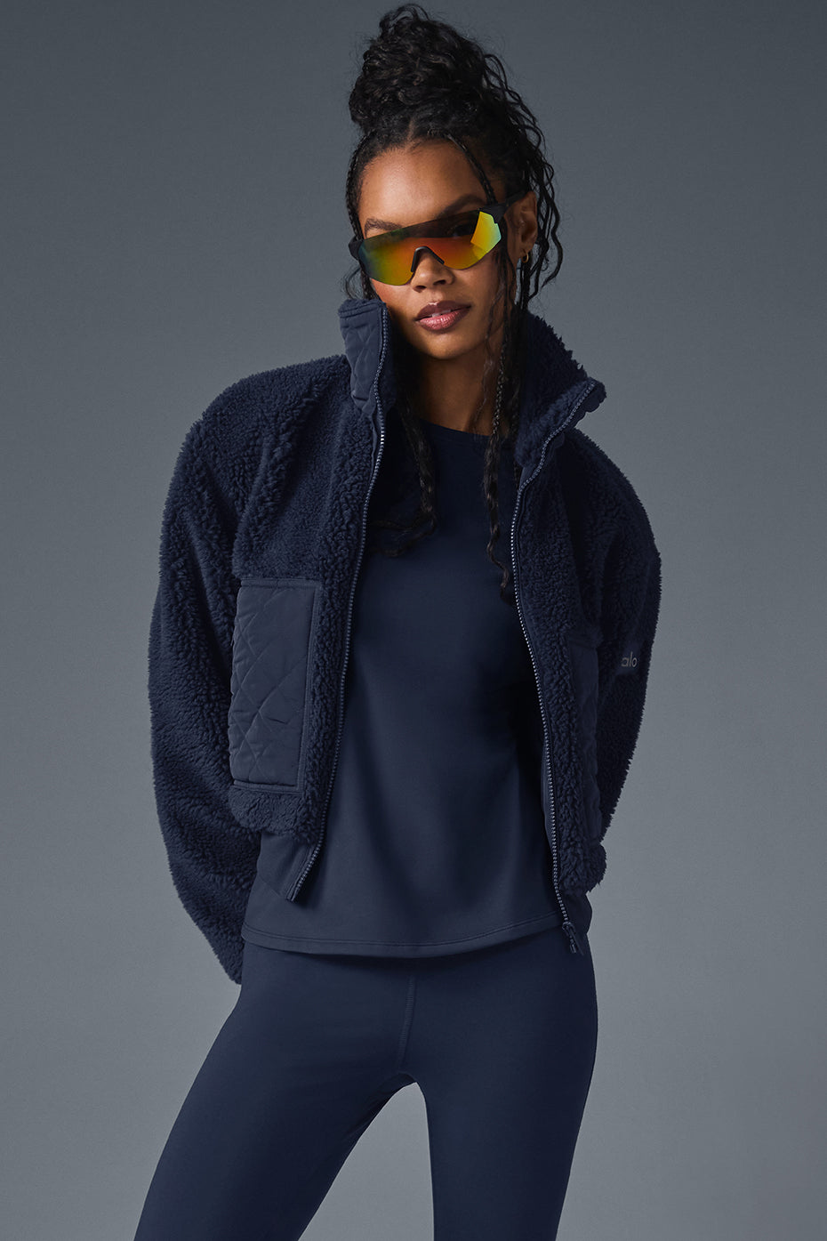 Alo Yoga Sherpa Edge Bomber Navy