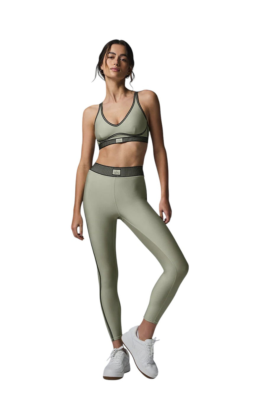 Alo Yoga Airlift Line Up Legging and Bra Limestone