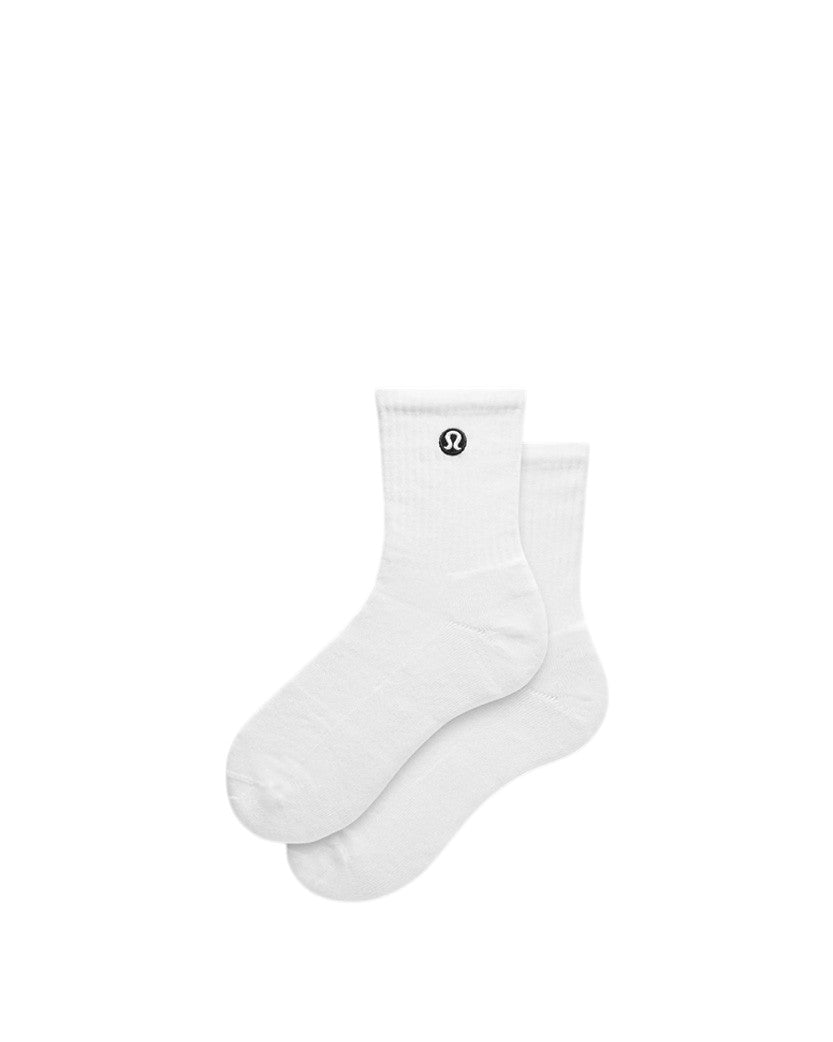 Lululemon Unisex Daily Essential Quarter Socks White