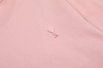 AMI Paris Ami De Coeur Tonal Small Heart Long Sleeve Light Pink