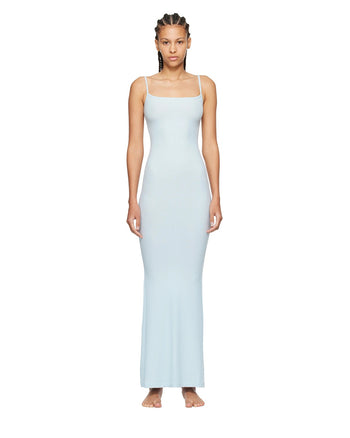 Skims Soft Lounge Long Slip Dress Sky Blue