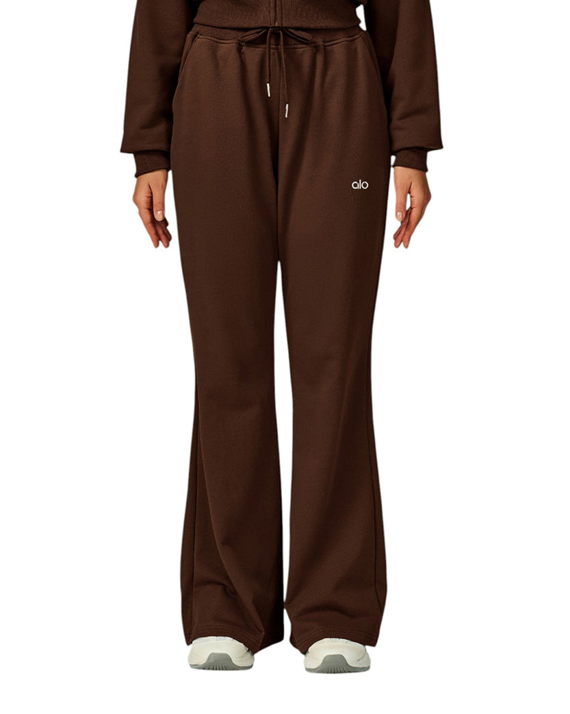 Alo Yoga Serenity Wide Leg Sweatpants Brown EWK20302-BR