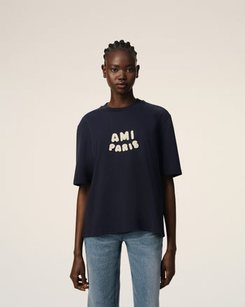 AMI Paris Patch T-Shirt Navy Blue