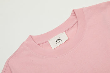 AMI Paris Ami De Coeur Tonal Small Heart Long Sleeve Light Pink
