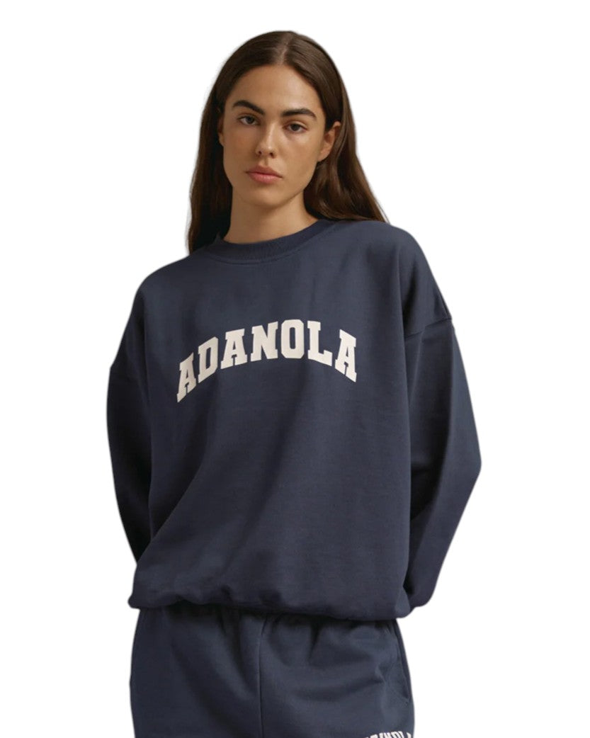 Adanola Varsity Oversized Sweatshirt Washed Midnight Blue