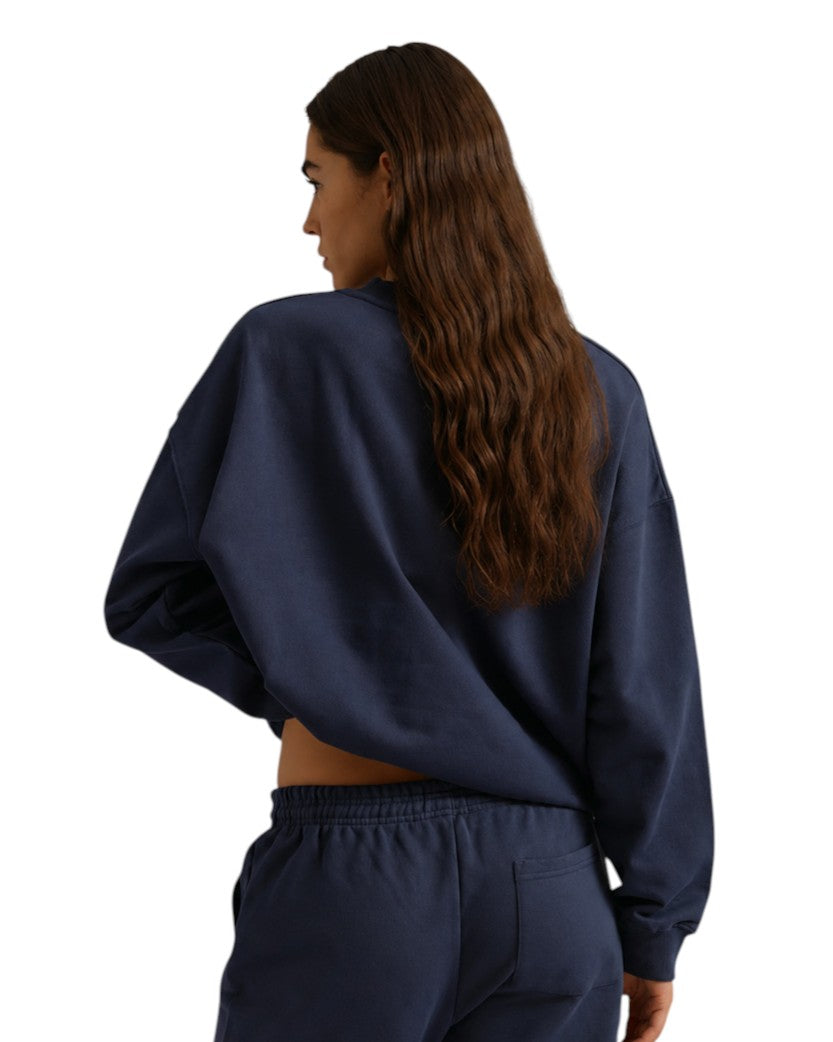 Adanola Varsity Oversized Sweatshirt Washed Midnight Blue