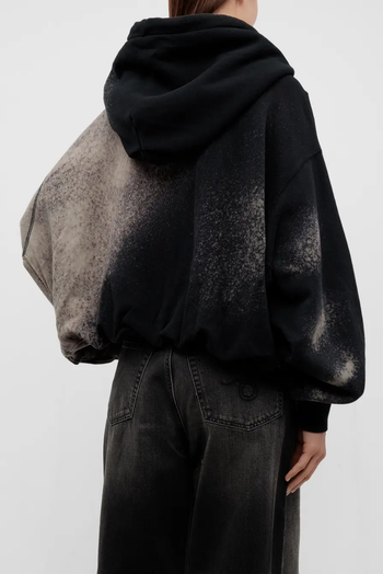 R13 Balloon Popover Hoodie Bleached Black
