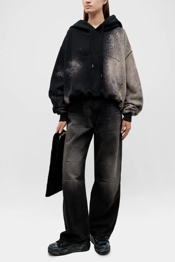 R13 Balloon Popover Hoodie Bleached Black