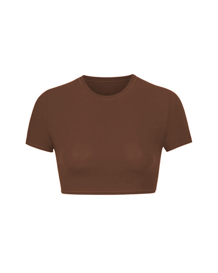 Skims Fits Everybody Super Cropped T-Shirt Cocoa