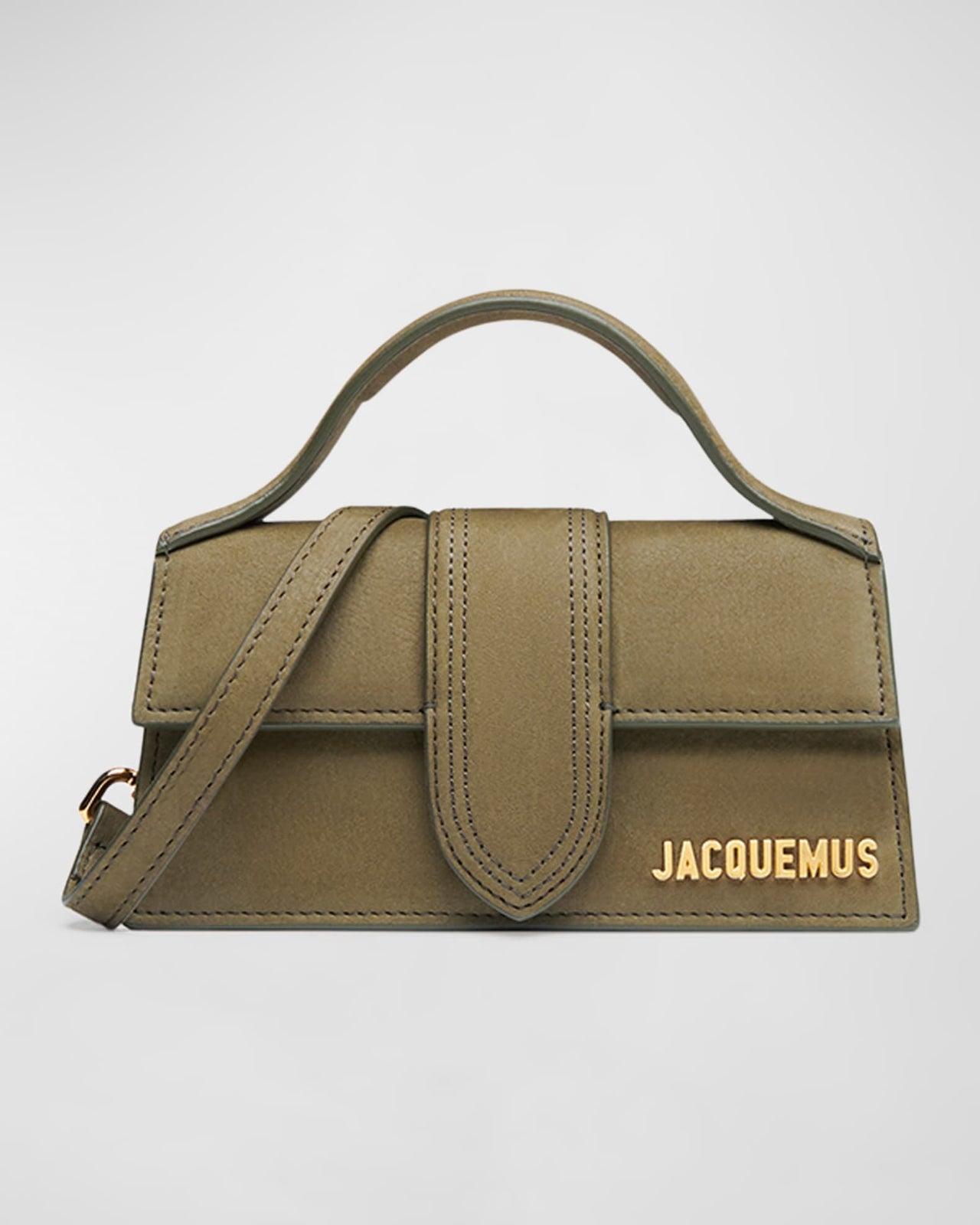 Jacquemus Le Bambino Mini Suede Shoulder Bag Olive