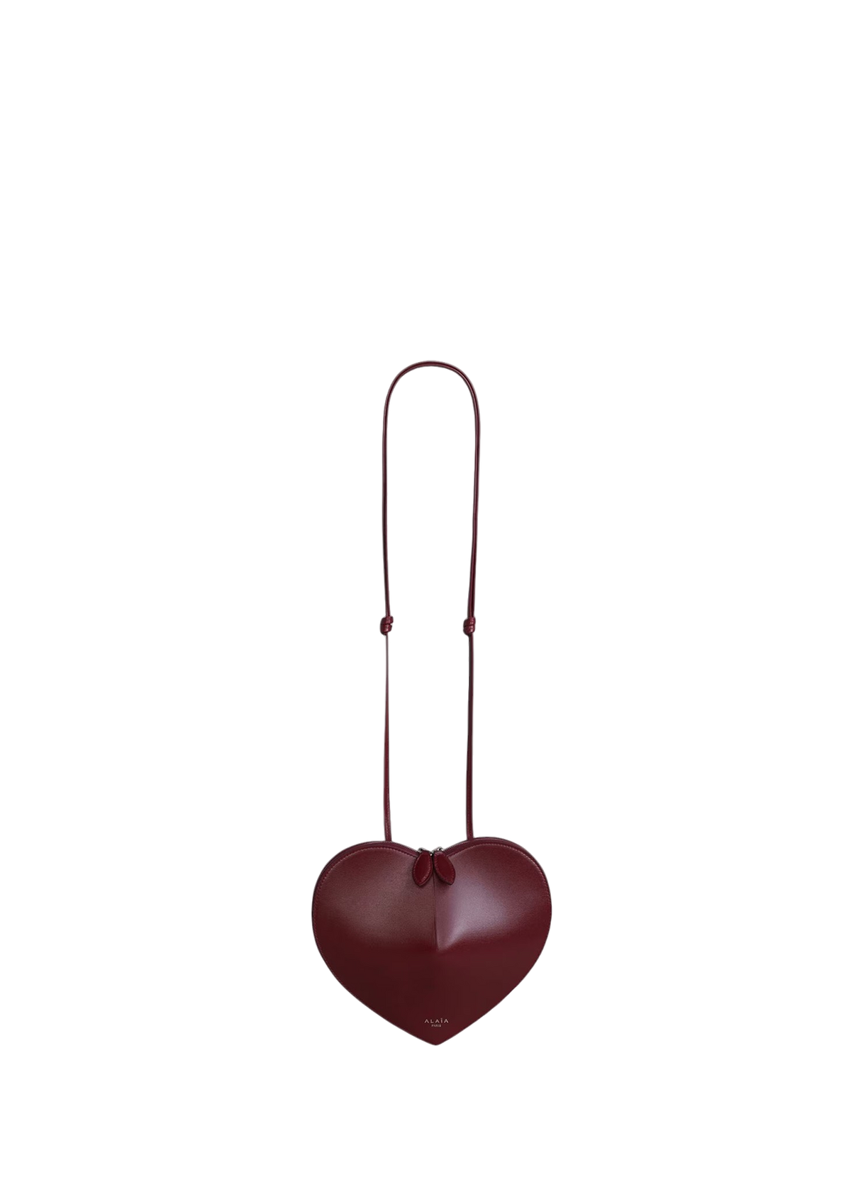 Alaia Le Coeur Bag in Calfskin Garnet Red