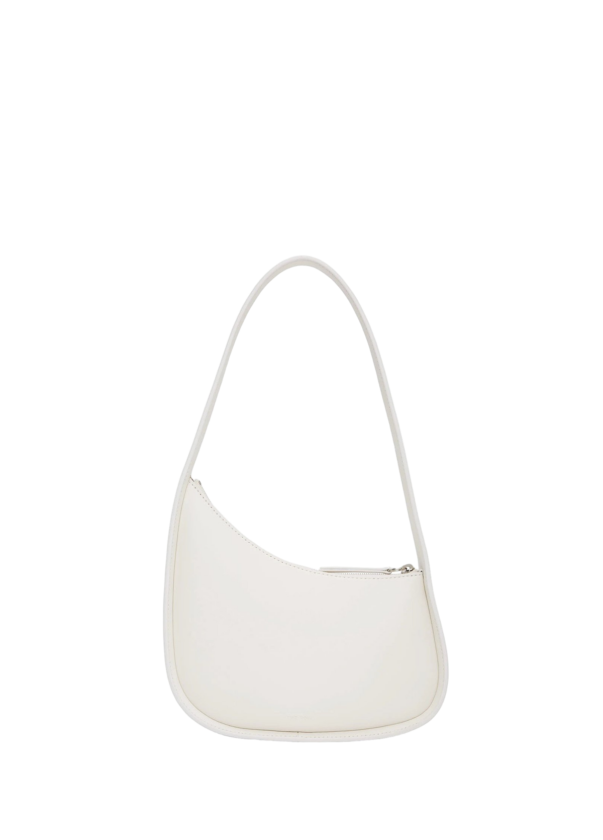 The Row Half Moon Leather Shoulder Bag White