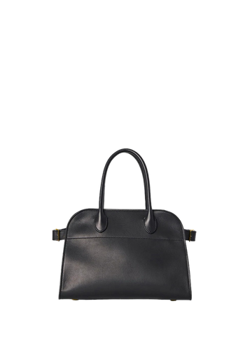 The Row Soft Margaux 10 Bag in Leather Black