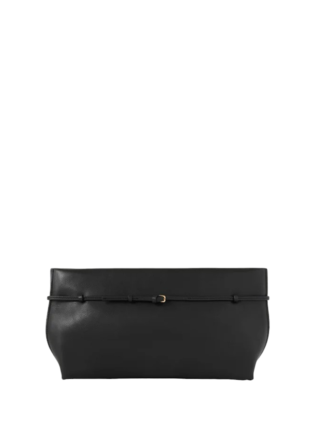 The Row Leather Sienna Clutch in Black
