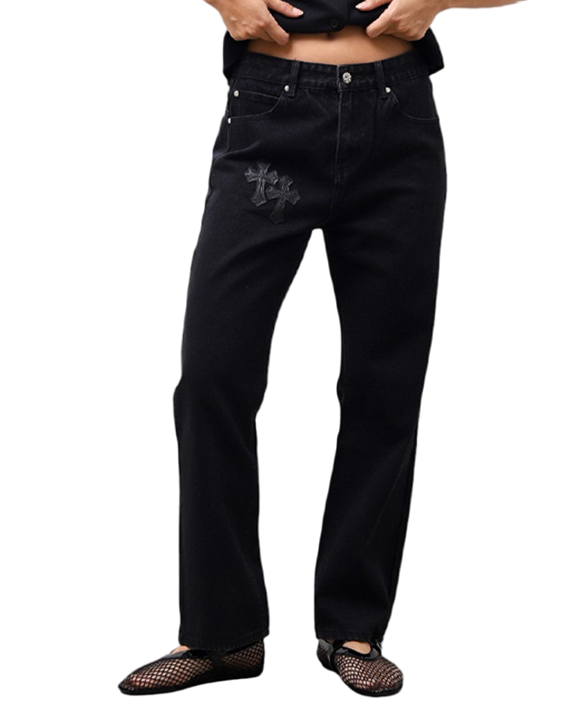 Chrome Hearts Jeans with Cross Black CH123-BK