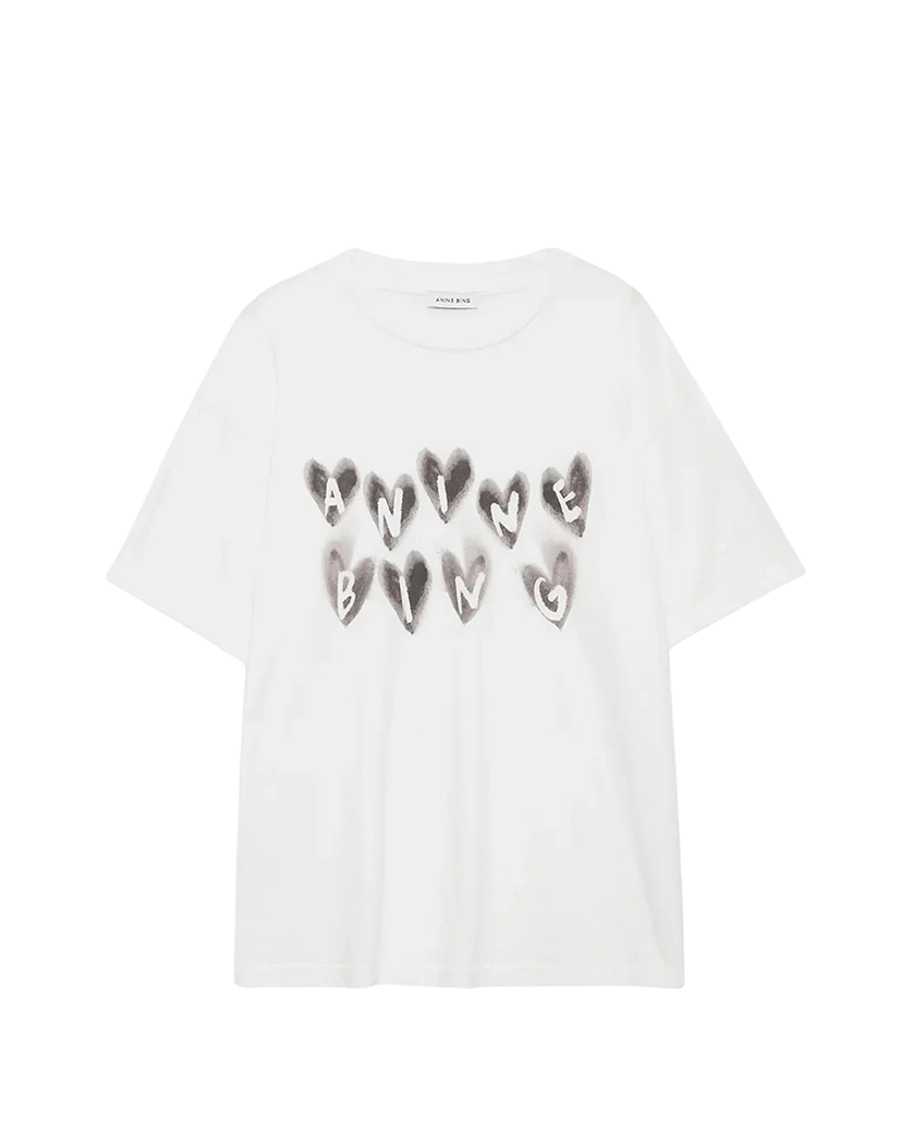 Anine Bing Cade Hearts T-shirt White
